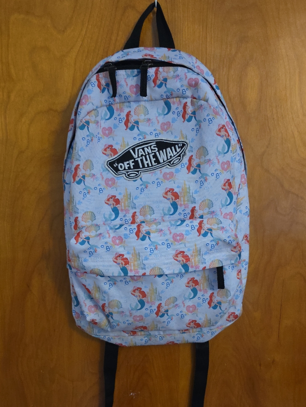 Vans Light Blue and Coral Mermaid Print Backpack